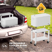 VINGLI 60QT Rolling Ice Chest Cooler Car Outdoor Patio Wagon Cooling Bins