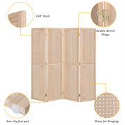 VINGLI 6FT 6 Panel Folding Wood Room Divider Privacy Screen