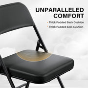 VINGLI Metal Folding Chairs with Cushioned Seat 350Ibs Upholstered Event Chairs