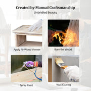 VINGLI Wood Nightstand Bedside Table with Charging Station