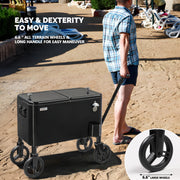 VINGLI 60 Quart Patio Cooler Wagon Portable Rolling Ice Chest