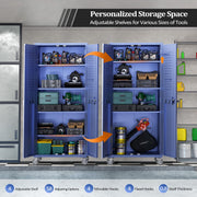 VINGLI 72 Inch Tall Metal Storage Cabinet with Locking Doors and 4 Adjustable Shelves Tool Cabinet with Pegboard