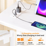 VINGLI Twin Metal Loft Bed Frame with L-Shaped Desk