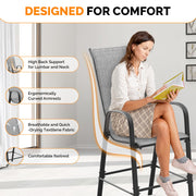 VINGLI Bar Height Stool Outdoor Bar Chairs Set with High Back and Armrests