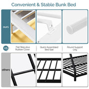 VINGLI Metal Bunk Bed Heavy Duty Twin Over Twin Bed Frames