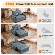 VINGLI Loveseat Sleeper Couch Convertible with USB Ports