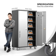VINGLI 72in Tall & Wide Metal Storage Cabinet with Pegboards Locking Doors and 4 Adjustable Shelves, Wheels