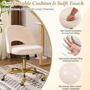 VINGLI Modern Armless Adjustable Rolling Office Chair with Wheels