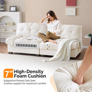 VINGLI 80" Cloud Couch Loveseat Suede Upholstery Sofa