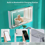 VINGLI LED Bathroom Medicine Cabinet with Mirror Lighted Dimmable Colours