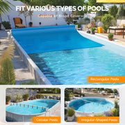 VINGLI 16ft Pool Cover Reel for Aboveground Swimming Pools