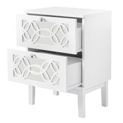 VINGLI Mirror Nightstand Wood Storage with 2 Drawers