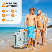 VINGLI 3 in 1 Beach Chair Portable Reclining Lounge with Foot Rest