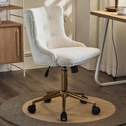 VINGLI AC101 Armless Home Office Desk Chair with Wheels Upholstered Adjustable Rolling Swivel Nail Chair