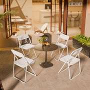 VINGLI Modern Folding Chair with Woven Texture Panel