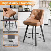 VINGLI 26" H Swivel Barstools with Back Height Bar Stools