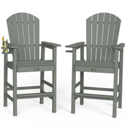 VINGLI Tall Adirondack Chair Bar Stools with Cup Holder