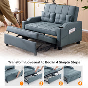 VINGLI Loveseat Sleeper Couch Convertible with USB Ports