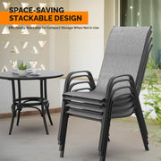 VINGLI Patio Chairs Outdoor Stackable Dining Chairs Set with Armrests