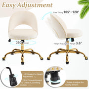 VINGLI Modern Armless Adjustable Rolling Office Chair with Wheels