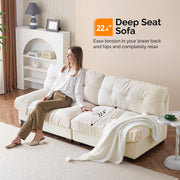 VINGLI 80" Cloud Couch Loveseat Suede Upholstery Sofa