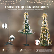 VINGLI Pop up Artificial Christmas Tree with Lights Xmas Decorations