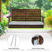 VINGLI 4FT Wooden Porch Patio Swing with Cushions 880lbs