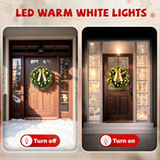 VINGLI Prelit Christmas Wreath with Lights