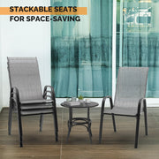 VINGLI Patio Chairs Outdoor Stackable Dining Chairs Set with Armrests