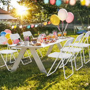 VINGLI Modern Folding Chair with Woven Texture Panel