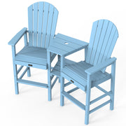 VINGLI Tall Adirondack Chairs Set HDPE Adirondack Bar Stools