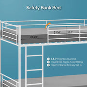 VINGLI Metal Bunk Bed Heavy Duty Twin Over Twin Bed Frames