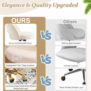 VINGLI Modern Armless Adjustable Rolling Office Chair with Wheels