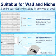 VINGLI 10in LED Swimming Pool Light 54W Lights with Cord