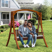 VINGLI 5FT Wooden Patio Porch Swing Outdoor with Cushion Heavy Duty 880 LBS Bench