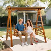 VINGLI Outdoor Swing Set with Canopy Porch Swing with Stand