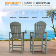 VINGLI Tall Adirondack Chair Bar Stools with Cup Holder