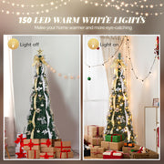 VINGLI Pop up Artificial Christmas Tree with Lights Xmas Decorations