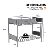 VINGLI Metal Bunk Bed Heavy Duty Twin Over Twin Bed Frames