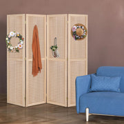 VINGLI 6FT 6 Panel Folding Wood Room Divider Privacy Screen