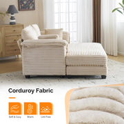 VINGLI 56" Lounge Chair Corduroy Oversized Sleeper Sofa