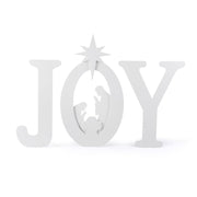 VINGLI 3 Piece Joy Christmas Nativity Outdoor Decoration Red/White