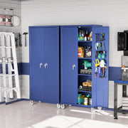 VINGLI 72 Inch Tall Metal Storage Cabinet with Locking Doors and 4 Adjustable Shelves Tool Cabinet with Pegboard