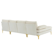 VINGLI SS104 110" Linen U-Shaped Sectional Couch Sofa for Living Room