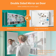 VINGLI LED Bathroom Medicine Cabinet with Mirror Lighted Dimmable Colours