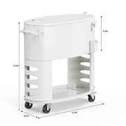 VINGLI 70QT Patio Cooler Cart Rolling Ice Chest