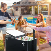 VINGLI 60 Quart Patio Cooler Wagon Portable Rolling Ice Chest