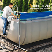 VINGLI 16 FT Solar Pool Cover Reel Set with Adjustable Height Aluminum for Above ground & Inground Swimming Pools