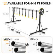VINGLI 16 FT Pool Cover Reel Set for Aboveground with Adjustable Height