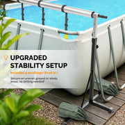 VINGLI 16 FT Pool Cover Reel Set for Aboveground with Adjustable Height